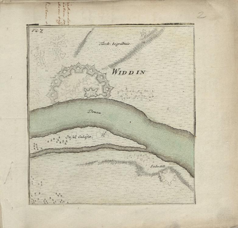 Ein altes Buch mit einer detaillierten Karte eines Flusses mit geografischen Merkmalen wie Bergen, Flussen und St├Ądten, begleitet von überarbeitendem Text.